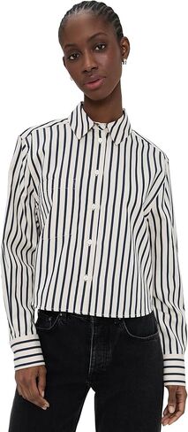 ANINE BING Women's Essie Cropped Shirt in Kuwait