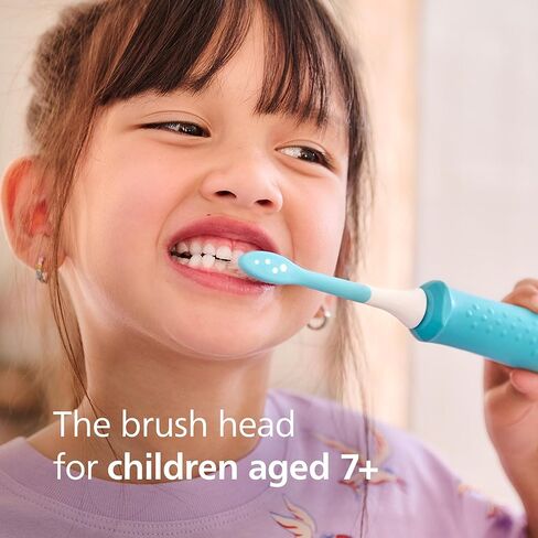 Philips Sonicare for Kids 7+ Genuine Replacement Toothbrush Heads, 2 Brush Heads, Turquoise and White, Standard, HX6042/94 in Kuwait