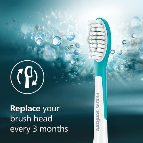 Philips Sonicare for Kids 7+ Genuine Replacement Toothbrush Heads, 2 Brush Heads, Turquoise and White, Standard, HX6042/94 in Kuwait