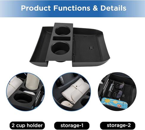 Carwiner Lower Center Console Organizer Tray Compatible with 2019-2024 2025 Hyundai Palisade Accessories with Cup Holder Insert Secondary Box Storage Accessories in Kuwait