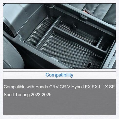 Center Console Organizer, Automotive Center Console Organizer, Compatible with Honda CRV CR-V Hybrid EX EX-L LX SE Sport Touring 2023-2025, 1 pc Black in Saudi Arabia