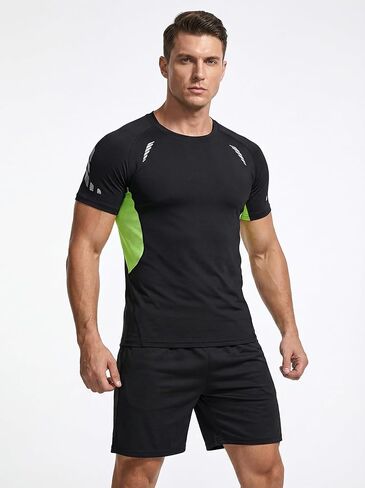 Men's Athletic Shirt and Shorts Set for Gym Workout Running Summer Casual Activewear in Saudi Arabia