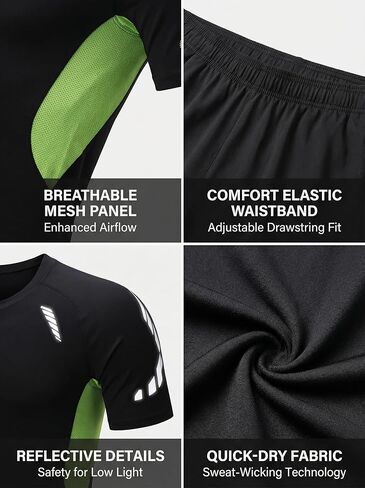 Men's Athletic Shirt and Shorts Set for Gym Workout Running Summer Casual Activewear in Saudi Arabia