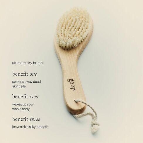 goop Beauty Dry Brush | Exfoliating & Detoxifying for Dry Skin | Wooden Brush with Natural Biodegradable Sisal Fibers | Sweeps Away Dead Skin Cells for Luminous, Smooth Skin | FSC-Certified in Kuwait
