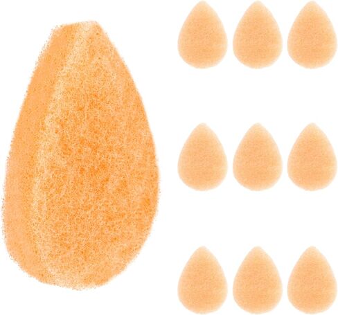 10 Pack Facial Sponge for Daily Cleansing and Gentle Exfoliating - Buff Puff Style Exfoliating Pads for Removing Dead Skin, Dirt and Makeup - Reusable Puf, Made in The USA in Saudi Arabia