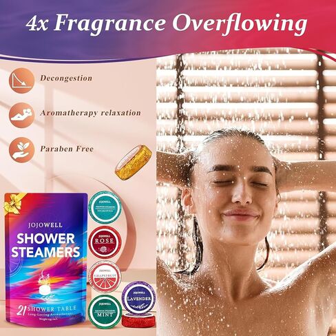 Shower Steamers Aromatherapy - 21Pcs Pure Essential Oil Shower Bombs Gifts for Women, Nasal Relief, Self Care, Birthday Gifts for Women, Gifts for Mom in Kuwait