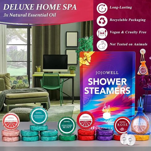 Shower Steamers Aromatherapy - 21Pcs Pure Essential Oil Shower Bombs Gifts for Women, Nasal Relief, Self Care, Birthday Gifts for Women, Gifts for Mom in Kuwait