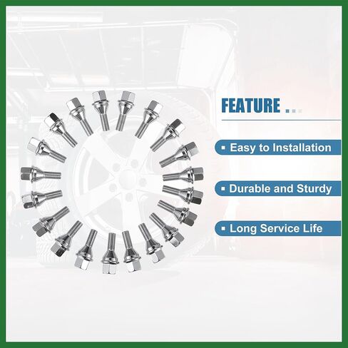 Motoforti 20 Pcs Car Wheel Lug Bolts Replace No.6511051AA for Jeep Compass 2.4L 2017-2023 for Jeep Cherokee M12x1.25 Wheel Studs Wheel Bolts for Wheel Spacers Long-lasting in Saudi Arabia