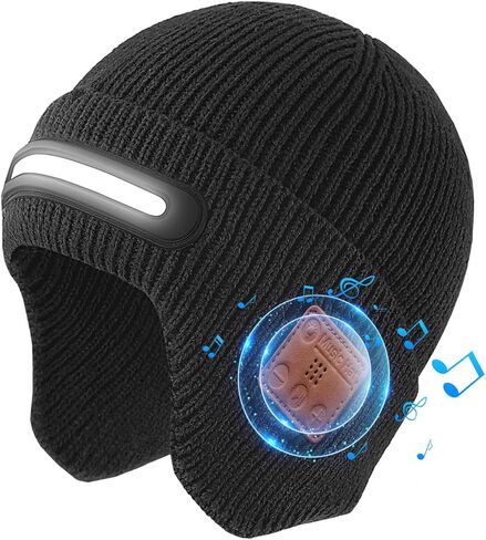 Bluetooth Beanie with Light, LED Beanie with Built-in Speaker and Microphone, Gifts for Men Women in Saudi Arabia