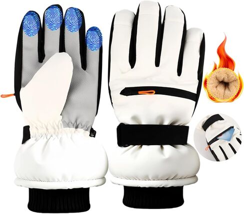 Winter Ski Gloves for Men Women, Waterproof Touchscreen Ski Gloves with Zipper Pocket for Cycling, Skiing, Snowboarding, Hiking in Kuwait