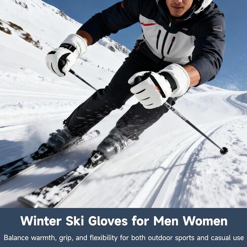 Winter Ski Gloves for Men Women, Waterproof Touchscreen Ski Gloves with Zipper Pocket for Cycling, Skiing, Snowboarding, Hiking in Kuwait