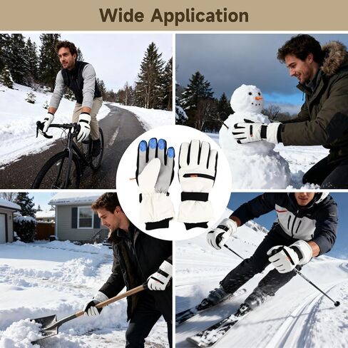 Winter Ski Gloves for Men Women, Waterproof Touchscreen Ski Gloves with Zipper Pocket for Cycling, Skiing, Snowboarding, Hiking in Kuwait