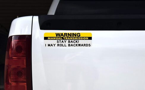 StickerTalk Stay Back I May Roll Warning Manual Transmission Magnet, 10 inches by 3 inches in Saudi Arabia