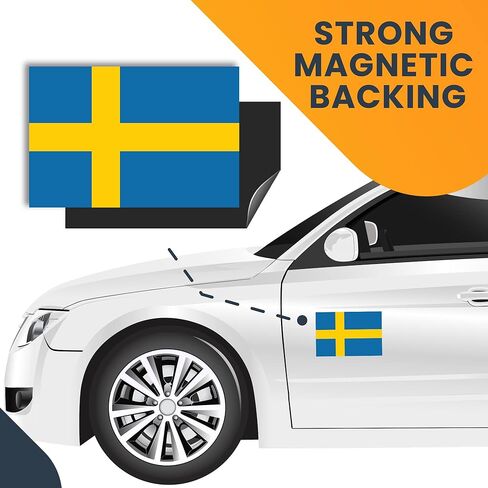 Magnet Me Up: Sweden Swedish Flag Car Magnet - 4x6 Inches - Heavy-Duty Automotive Magnet for Car, Truck, SUV - Show Scandinavian Pride - Perfect for Vehicles in Saudi Arabia