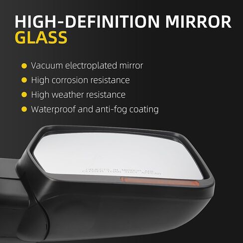 Dasbecan Right Passenger Side Door Mirror Compatible with Ford F150 2004-2014 Heated Without Spotter Glass Door Mirror With Turn Signal Light Without puddle light Without Blind spot detection (7PINS) in Saudi Arabia
