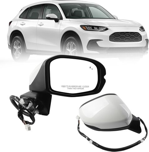 76258-3W0-A41 Left Driver Side Door Mirror Assembly Compatible With 2023-2025 Honda HR-V (EX-L/EX-L NAVI/SPORT) 8 Pins Blind Spot Turn Signal Light Heated in Saudi Arabia