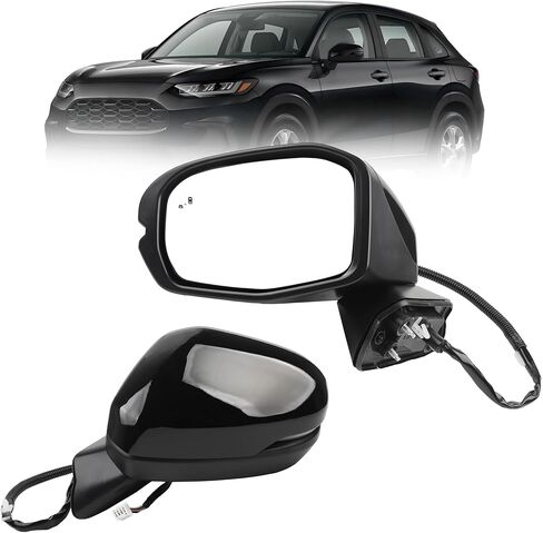 76258-3W0-A41 Left Driver Side Door Mirror Assembly Compatible With 2023-2025 Honda HR-V (EX-L/EX-L NAVI/SPORT) 8 Pins Blind Spot Turn Signal Light Heated in Saudi Arabia