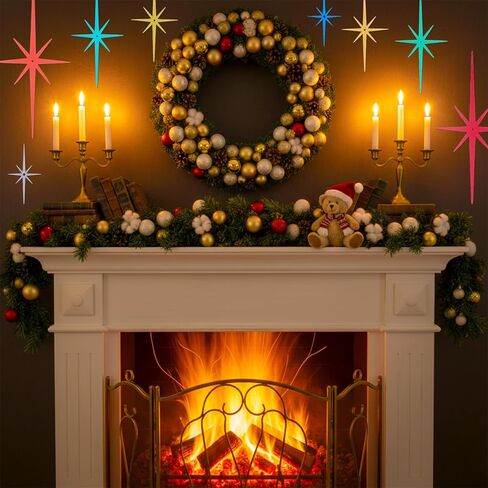 IANFAN 8 Pcs Cast Iron Starburst Wall Decor, Mid Century Modern Wall Art Retro 8 Pointed Atomic Stars Metal Walls Decor with Screws Vintage Elegance Accents Easy Install for Home Christmas Decoration in Kuwait