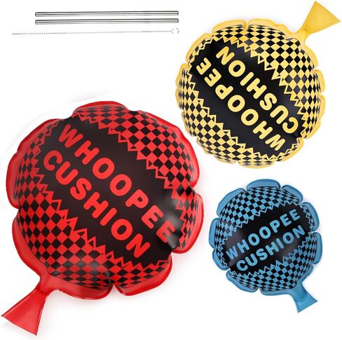 POPLAY 3 PCS Whoopee Cushions, 3 Colors Fart Prank Noise Maker Toys for Novelty Party Favors Kids April Fool's Day(10,8,6 Inch) in Kuwait