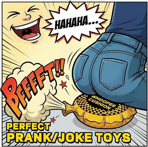 POPLAY 3 PCS Whoopee Cushions, 3 Colors Fart Prank Noise Maker Toys for Novelty Party Favors Kids April Fool's Day(10,8,6 Inch) in Kuwait