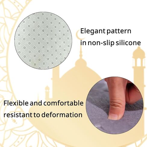 سجادة صلاة مبطنة مقاس 43 بوصة × 26 بوصة - سجادة صلاة للسفر من الإسفنج السميك من إسفنج الذاكرة للرجال والنساء، نسيج فاخر ناعم لعيد رمضان، ديكور إسلامي، غرفة الصلاة، أساسيات العمرة، هدية إسلامية مثالية (رمادي) in Kuwait