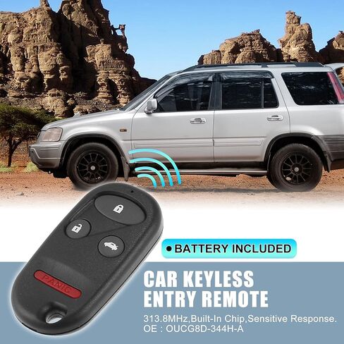 X AUTOHAUX 313.8MHz OUCG8D-344H-A استبدال الذكية القرب دخول بدون مفتاح مفتاح بعيد فوب لهوندا CR-V 2002-2004 4 أزرار in Saudi Arabia