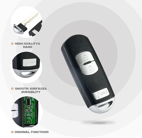 Remote Car Key Fob Replacement for 2012/2013/2014/2015/2016/2017/2018 Mazda 3 5 CX-3 CX-5 Smart Remote Control Keyless Entry WAZSKE13D01 (Single) in Kuwait