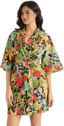 Women's Floral Cotton Short Wedding Kimono Robe Bridesmaid Robes Ladies Loungewear Soft Nightgown in Saudi Arabia