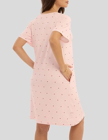 3 Pack Nightgowns for Women Short Sleeve Sleep Shirt Soft Nightshirt Pajamas Dress Casual Sleepwear with Pockets in Saudi Arabia