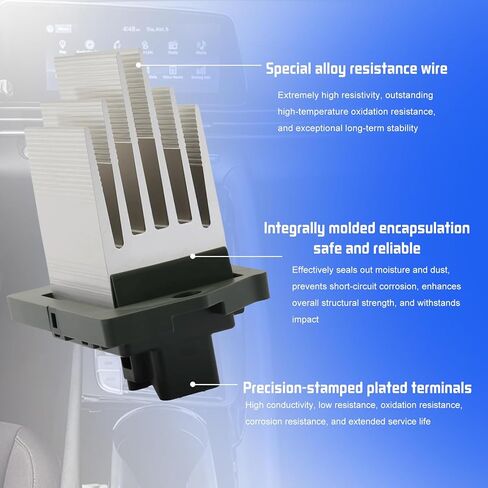 HVAC Blower Motor Resistor Compatible with Hyundai 2011-2020 Elantra, Equus and Genesis, Compatible with Kia 2014-2018 Fortes and Forte5, Forte Koup, Sorento, Replacement for 972353XAA0, 984-579 in Kuwait