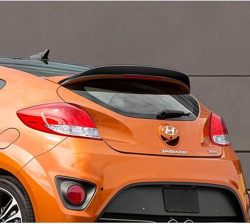 جناح مقسم للشفاه من ألياف الكربون الحقيقية اللامعة على طراز STP من Stay-Tuned متوافق مع موديلات Hyundai Veloster Turbo 2013-2017، قطع غيار الملحقات الخارجية in Kuwait