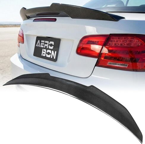 AeroBon Real Carbon Fiber Trunk Spoiler متوافق مع 2007-2013 BMW 3 Series E93 المكشوفة E93 M3 سبويلر خلفي (نمط H) ركلة عالية in Saudi Arabia