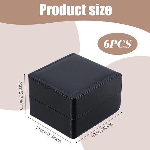 6 Pcs Watch Travel Cases, PU Leather Watches Gift Box Single Watch Storage Case with Removable Pillow Portable Black Wristwatch Display Box, Premium Travel Pocket Case for Men and Women in Kuwait