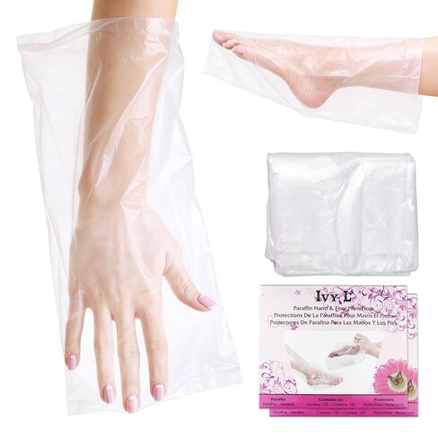 100 قطعة من أكياس بطانة العلاج البلاستيكية من شمع البارافين الحراري لليد أو القدم - للاستخدام الاحترافي أو الشخصي في صالونات التجميل المنزلية، 15 × 10 بوصة in Kuwait