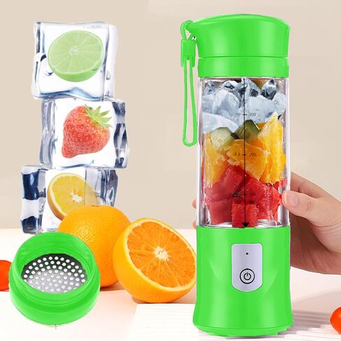 Portable USB Juicer Blender,Travel Juice Cup Baby Food Mixing Machince with Powerful Motor 4000mAh Rechargeable Battery Mini blender,13Oz in Saudi Arabia