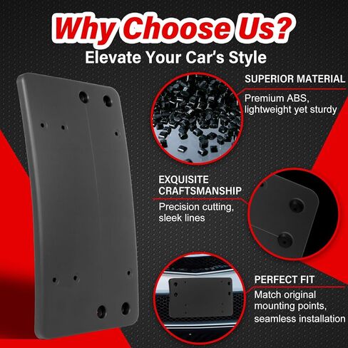 Heavy-Duty ABS Front License Plate Bracket Compatible with 2013 2012 2011 2010 Mercedes-Benz E350 Sedan, Rust-Proof Car Tag Frame with Mounting Screws, Quick Install License Plate Holder in Kuwait