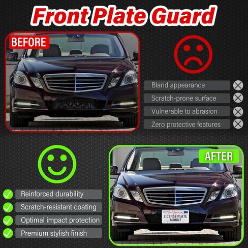 Heavy-Duty ABS Front License Plate Bracket Compatible with 2013 2012 2011 2010 Mercedes-Benz E350 Sedan, Rust-Proof Car Tag Frame with Mounting Screws, Quick Install License Plate Holder in Kuwait