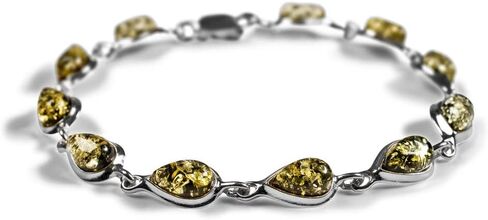 HENRYKA Green Amber bracelet sterling silver, Healing stone bracelet, Crystal baltic amber jewelry, Green Bracelet, Boho Jewelry, Bridesmaid Jewellery gift in Saudi Arabia
