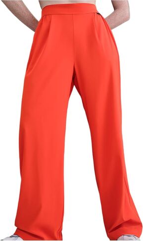 بنطال Nike 24.7 PerfectStretch النسائي Dri-FIT فضفاض عالي الخصر وواسع الساق (أحمر بيكانتي/أحمر غامض) مقاس متوسط in Saudi Arabia