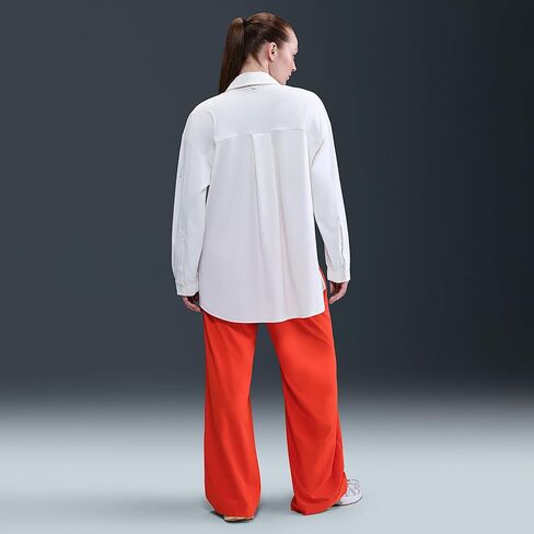 بنطال Nike 24.7 PerfectStretch النسائي Dri-FIT فضفاض عالي الخصر وواسع الساق (أحمر بيكانتي/أحمر غامض) مقاس متوسط in Saudi Arabia