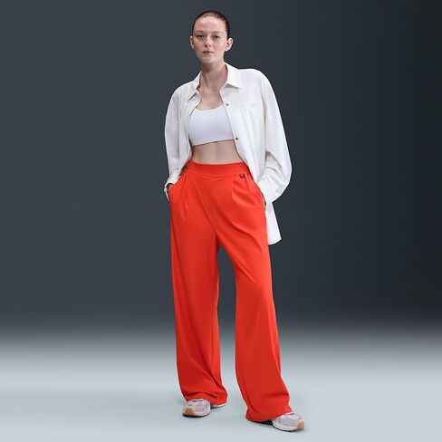 بنطال Nike 24.7 PerfectStretch النسائي Dri-FIT فضفاض عالي الخصر وواسع الساق (أحمر بيكانتي/أحمر غامض) مقاس متوسط in Saudi Arabia
