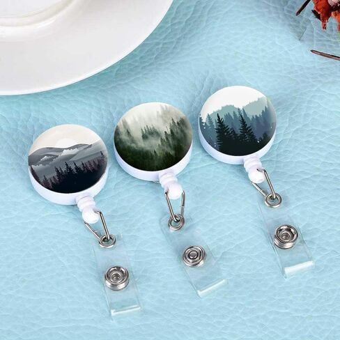 بكرة حامل شارة معدنية قابلة للسحب شديدة التحمل مع مشبك حزام وحلقة مفاتيح لسلسلة مفاتيح بطاقة الهوية، سلك سلك فولاذي مقوى مقاس 21.6 بوصة (فضي + ذهبي + ذهبي وردي) in Kuwait