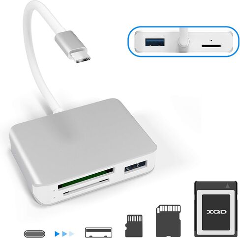 【Upgraded Version】 XQD Card Reader USB 3.0 SD(HC/XC) TF Card Reader with USB3.0x2 Fast Speed Up to 5Gbps,Compatible with Sony G&M Series XQD and TF/SD/SDHC Cards, for Windows/Mac OS in Saudi Arabia