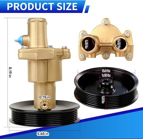 8M0137216 8M0139995 Upgraded Sea Impeller Water Pump Compatible with Mercury Mercruiser Quicksilver MCM/MIE MPI 4.3L/ 5.0L/ 5.7L/ 6.2L, Replace for 8M0139995, 8M0137216, 46-862914T10, 46-8M0118067 in Kuwait
