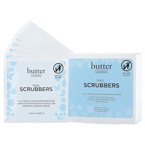 butter LONDON Nail Scrubbers 2-in-1 Prep & Lacquer Remover Wipes, 10 Count in Kuwait