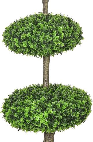 HOMCOM مجموعة من شجرتين من خشب البقس الاصطناعي في الأواني، 43.25 بوصة نباتات صناعية وأشجار صناعية للمكتب المنزلي، ديكور غرفة المعيشة، داخلي وخارجي in Kuwait