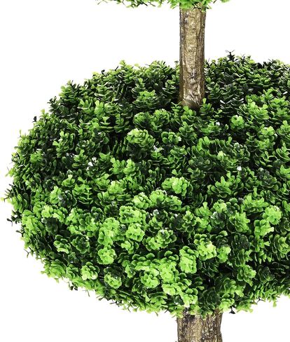 HOMCOM مجموعة من شجرتين من خشب البقس الاصطناعي في الأواني، 43.25 بوصة نباتات صناعية وأشجار صناعية للمكتب المنزلي، ديكور غرفة المعيشة، داخلي وخارجي in Kuwait