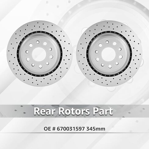 Brake Pads Rotors Kit Front & Rear Compatible with Maserati Ghibli Quattroporte 2014 2015 2016 Part# 673012041, 673010331, 980156013, 673012377, 673010325, 980156007, 670030935, 670031597 in Kuwait