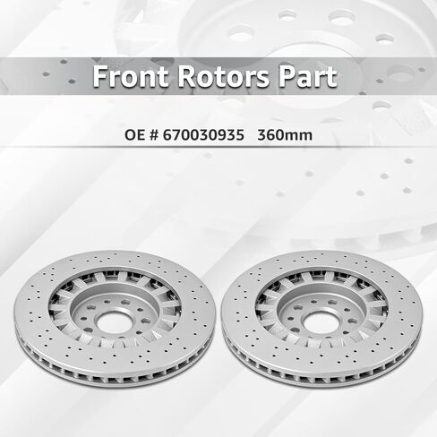 Brake Pads Rotors Kit Front & Rear Compatible with Maserati Ghibli Quattroporte 2014 2015 2016 Part# 673012041, 673010331, 980156013, 673012377, 673010325, 980156007, 670030935, 670031597 in Kuwait