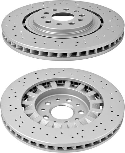 Brake Pads Rotors Kit Front & Rear Compatible with Maserati Ghibli Quattroporte 2014 2015 2016 Part# 673012041, 673010331, 980156013, 673012377, 673010325, 980156007, 670030935, 670031597 in Kuwait